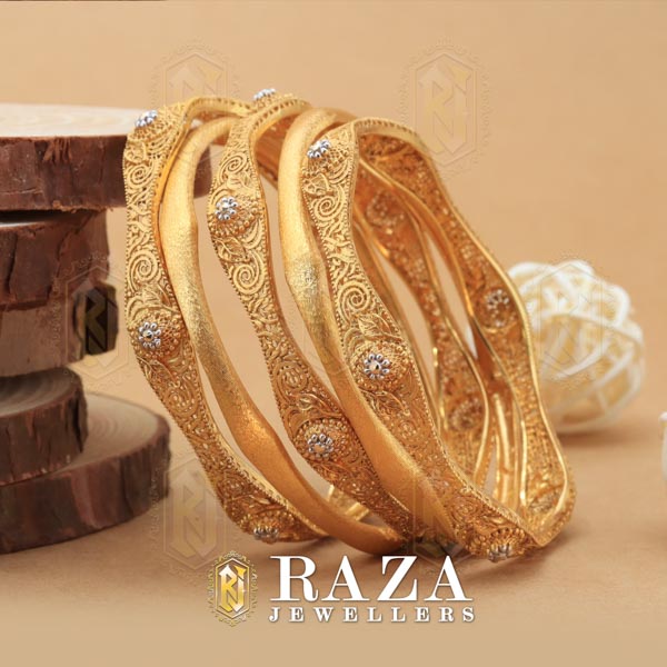 3D MODERN GOLD BANGLES