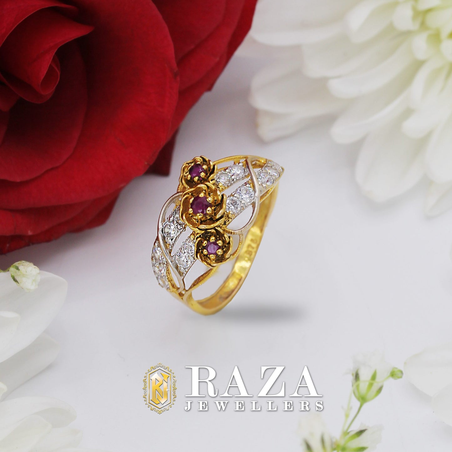 3D FLOWER GOLD RING