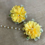Yellow Artificial Flower Earrings, Bindia & Ring Set -