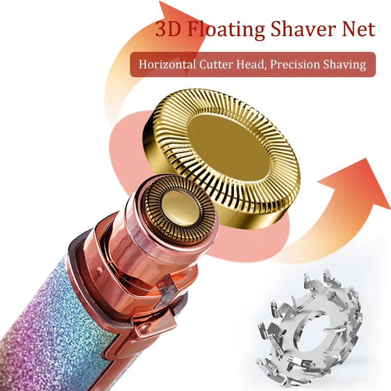 2 IN 1 Rechargeable Epilator Electric Eyebrow Trimmer