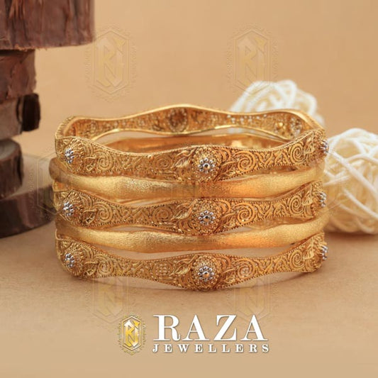 3D MODERN GOLD BANGLES