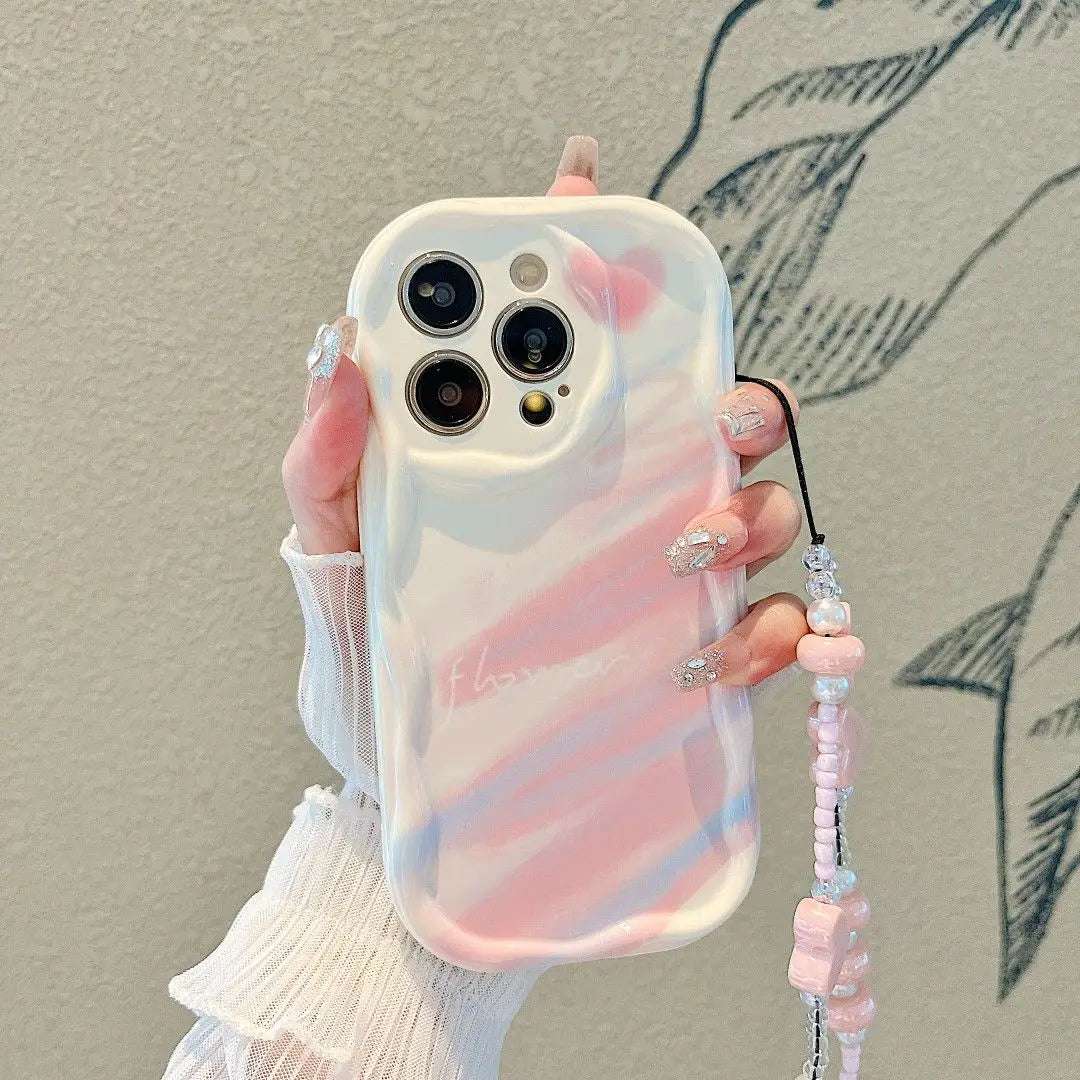 iPhone Flower Bracelet Wrist Chain Strap Phone Case