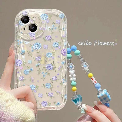 iPhone Flower Bracelet Wrist Chain Strap Phone Case