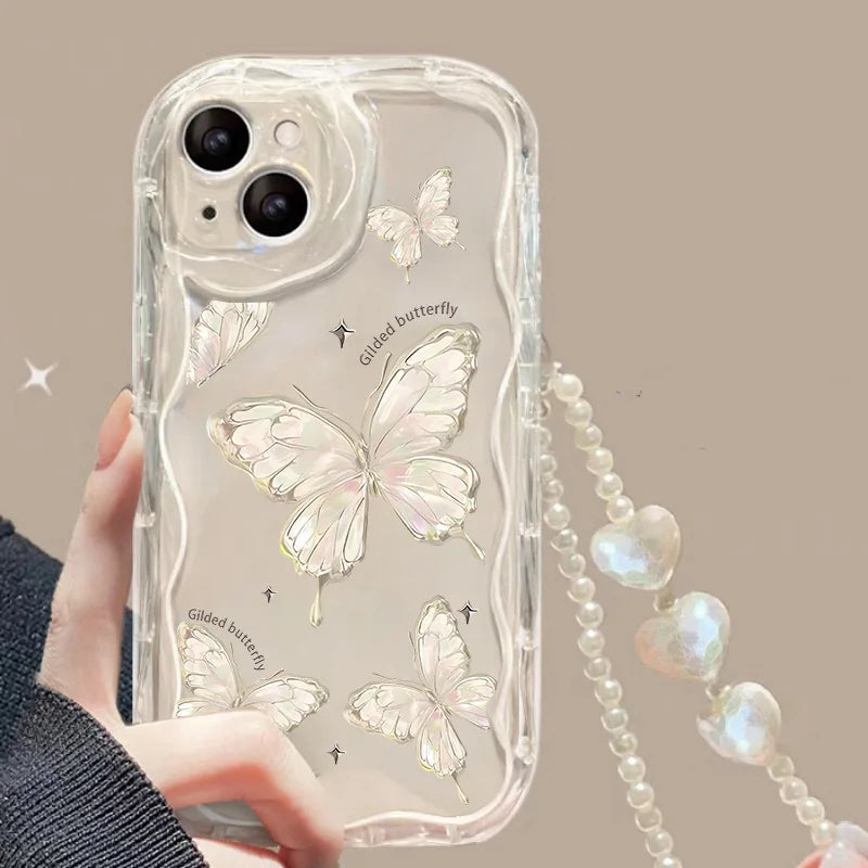 iPhone Flower Bracelet Wrist Chain Strap Phone Case