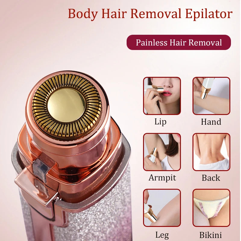 2 IN 1 Rechargeable Epilator Electric Eyebrow Trimmer
